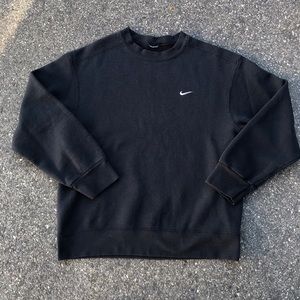Y2K Nike Essential Swoosh Sweatshirt Crewneck Black Small